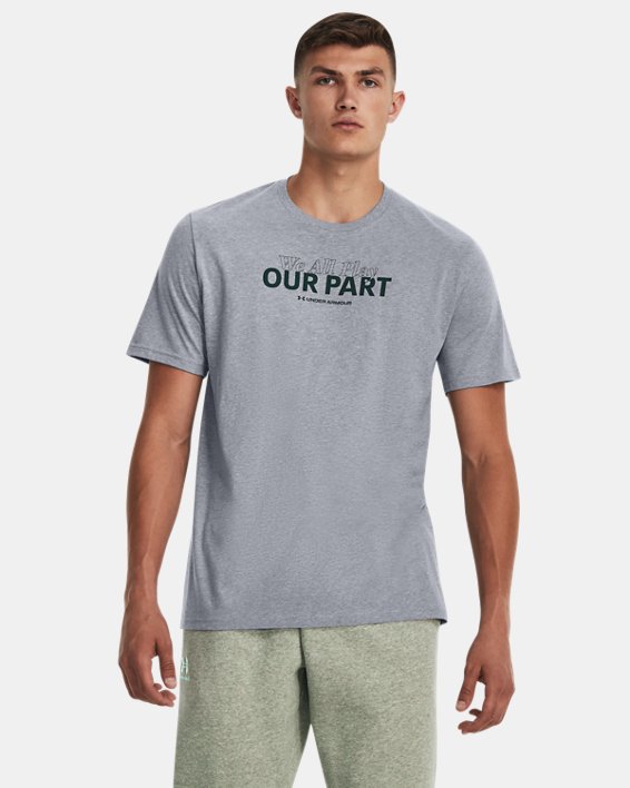 Men's UA We All Play Our Part Short Sleeve in Gray image number 0